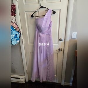 Elegant One-Shoulder Lavender Gown